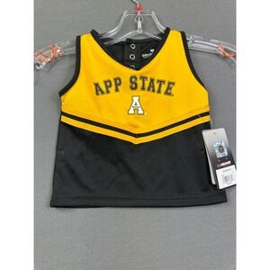 Colosseum App State Mountaineers Toddler Girls Cheer Top Black Gold 3T COSS80217
